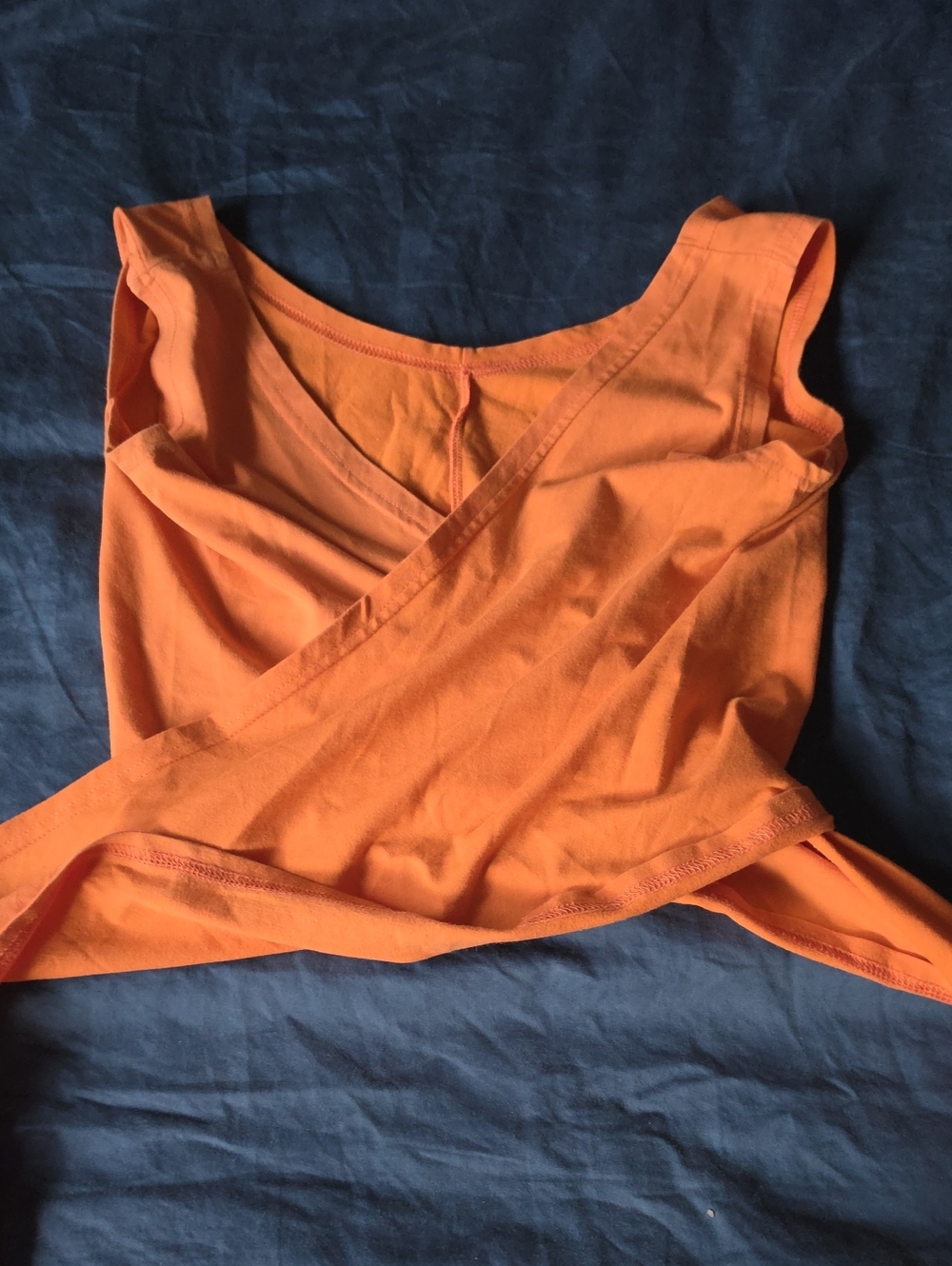 Women’s Orange Sleeveless Crossover Tank Top